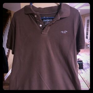 Hollister brown button up shirt